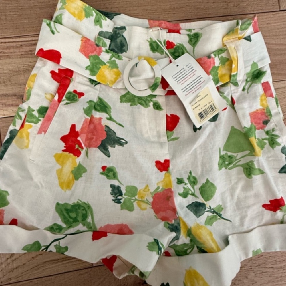Sesame Romeo shorts in floral print linen blend size 34 new with tags - Picture 4 of 5
